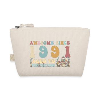Awesome since 1991 - 32nd Birthday - 2023 Groovy - Organic Pouch - nature - Front