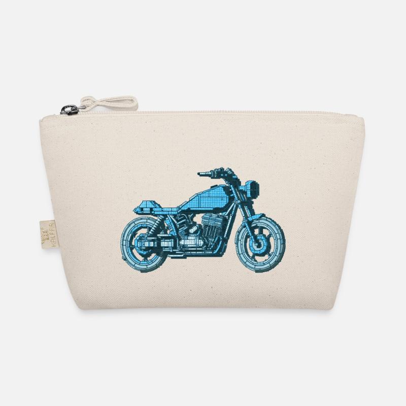 The motorcycle in 8 bit for geeks and gamers Organic Pouch