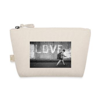 Schoolboy with backpack - Organic Pouch - nature - Front