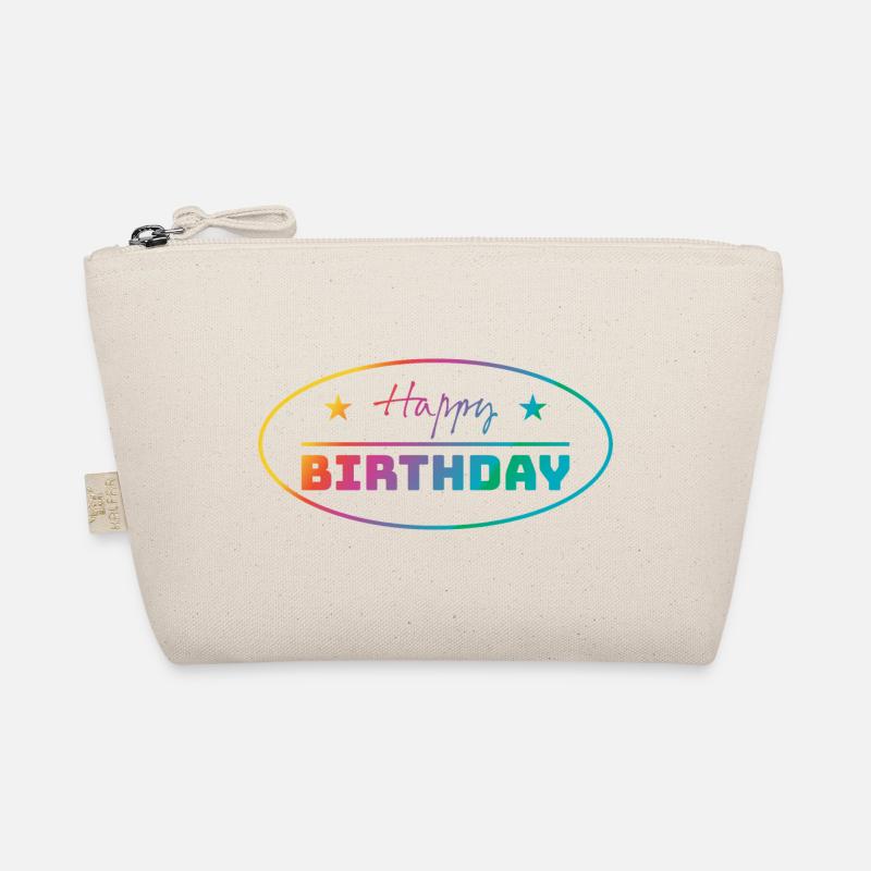 Tshirt joyeux anniversaire ovale bunt Trousse biologique