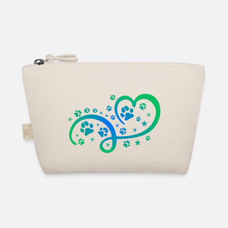 Herz mit Pfötchen und Sternen Bio-Täschchen