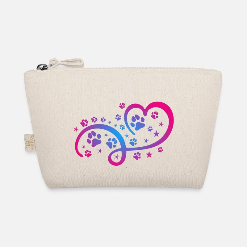 Herz mit Pfötchen und Sternen Bio-Täschchen