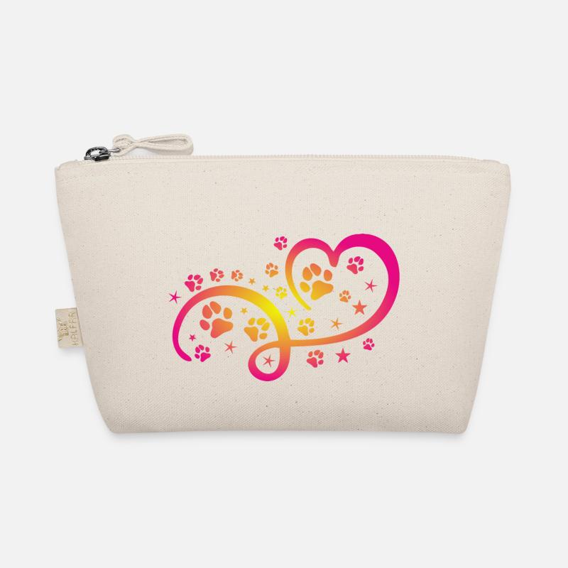 Herz mit Pfötchen und Sternen Bio-Täschchen