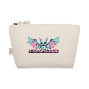 Pastel Gothic Bat Kawaii Halloween Design - Organic Pouch - nature - Front