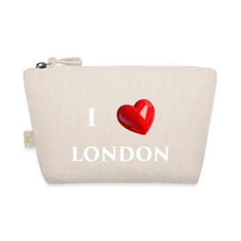I Love London - White Text - Organic Pouch - nature - Front