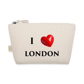 I Love London - Black Text - Organic Pouch - nature - Front