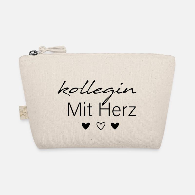 Kollegin Mit Herz Liebe Spruch Geschenk - Bio-Täschchen - Natur