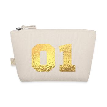 Nummer 1 Gold Glitter - 1. Jahrestag - Bio-Täschchen - Natur - Vorne