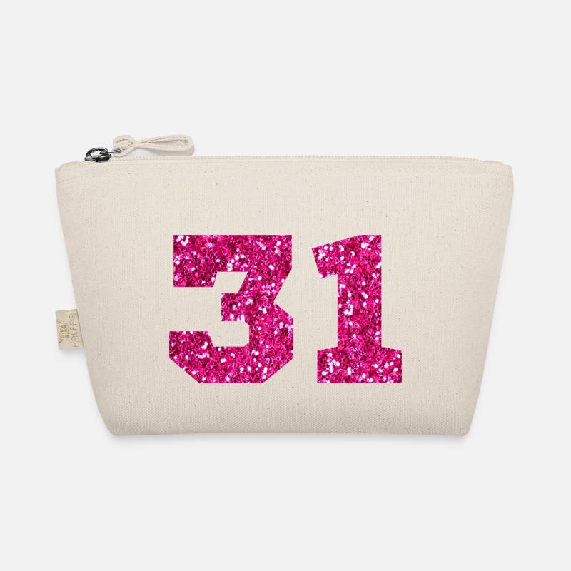 Nummer 31 Pink Glitter - 31. Geburtstag Bio-Täschchen