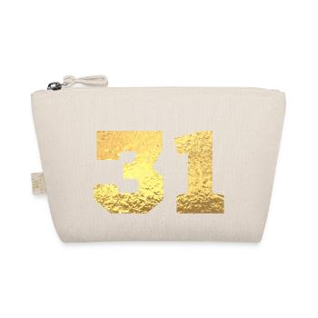 Numéro 31 paillettes doré - 31e anniversaire - Trousse biologique - nature - Devant