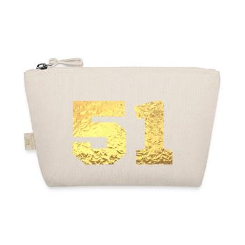 Numéro 51 paillettes doré - 51e anniversaire - Trousse biologique - nature - Devant