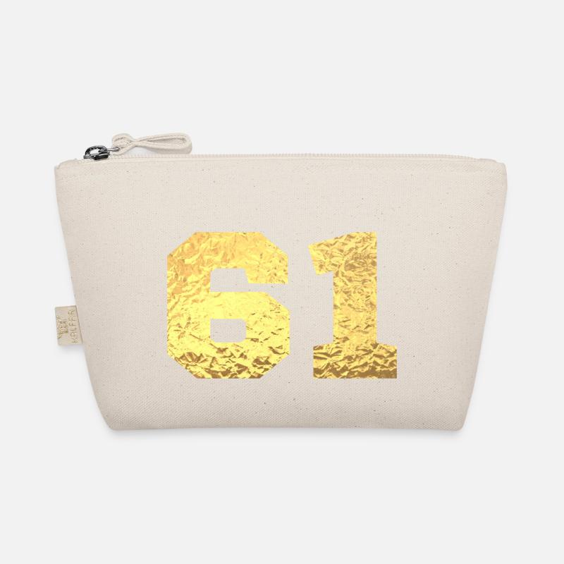 Nummer 61 Gold Glitter - 61. Jahrestag Bio-Täschchen