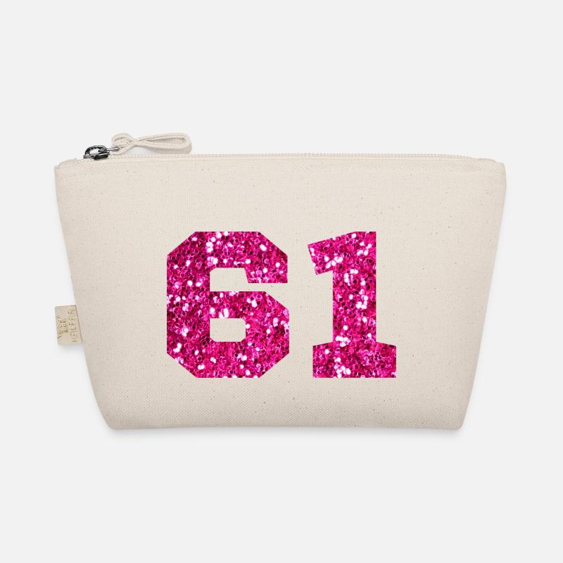 Numéro 61 paillettes rose - 61e anniversaire Trousse biologique