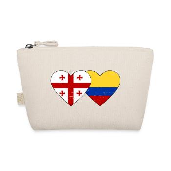 Georgia Colombia Flag Heart Used - Organic Pouch - nature - Front