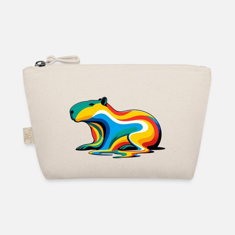 Melting Rainbow Capybara - Organic Pouch - nature
