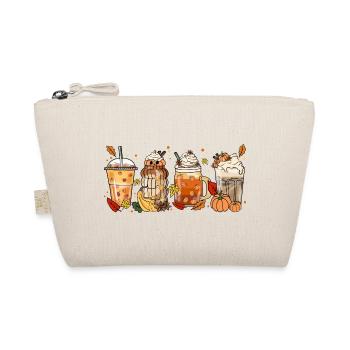 Halloween Kaffee Tee Retro Kürbis Kakao Herbst - Bio-Täschchen - Natur - Vorne