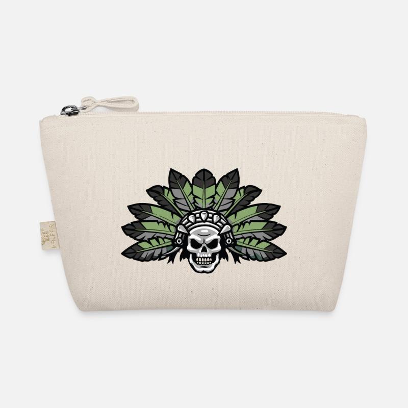 Indian Aztek Skull Organic Pouch