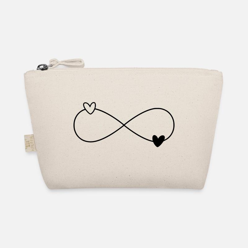 Infinity Hearts Black White Organic Pouch