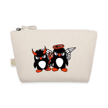 2 Penguins Angel Devil Evil Good Sky Hell Cool - Organic Pouch - nature - Front