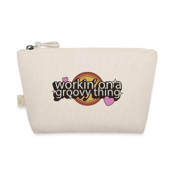 Workin' on a Groovy Thing – 70s Lettering - Organic Pouch - nature - Front