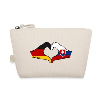 Deutschland Slowakei Flagge Hände Herzform - Bio-Täschchen - Natur - Vorne