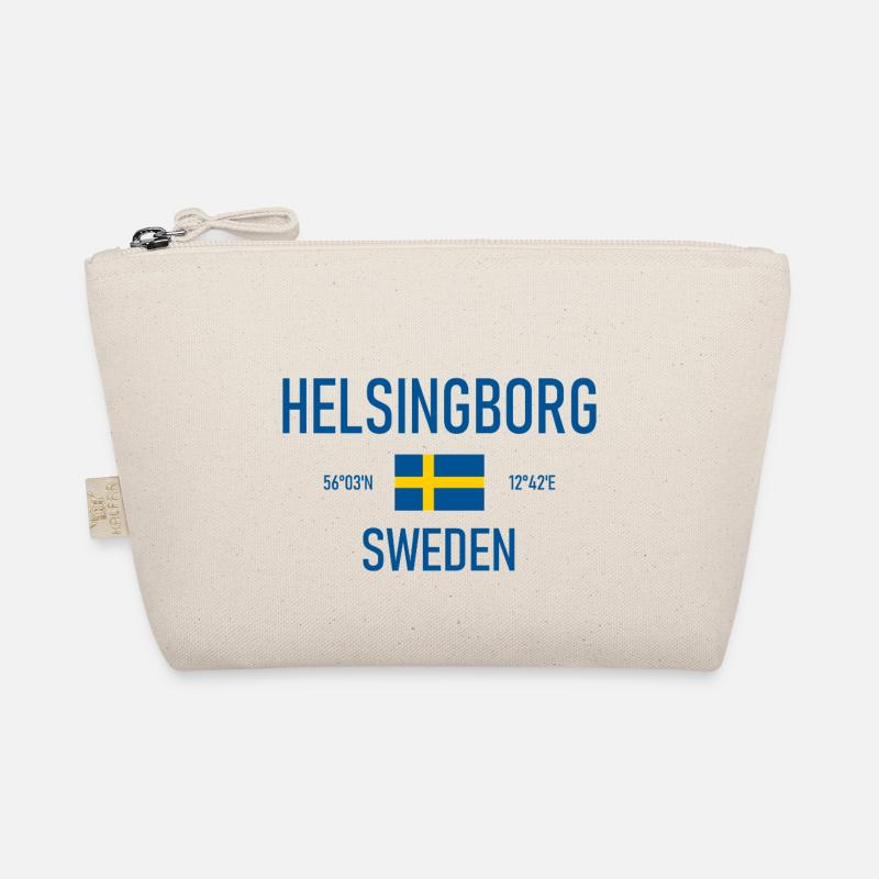 Helsingborg - Sweden Sverige Flag Coordinates Organic Pouch