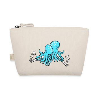 2 Octopus Flute Music Play Bubbles Band Team - Organic Pouch - nature - Front