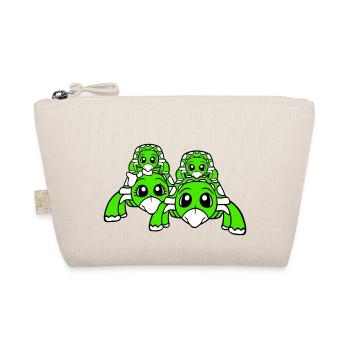 2 Turtles Kids Family Mom Dad Mom Dad - Organic Pouch - nature - Front