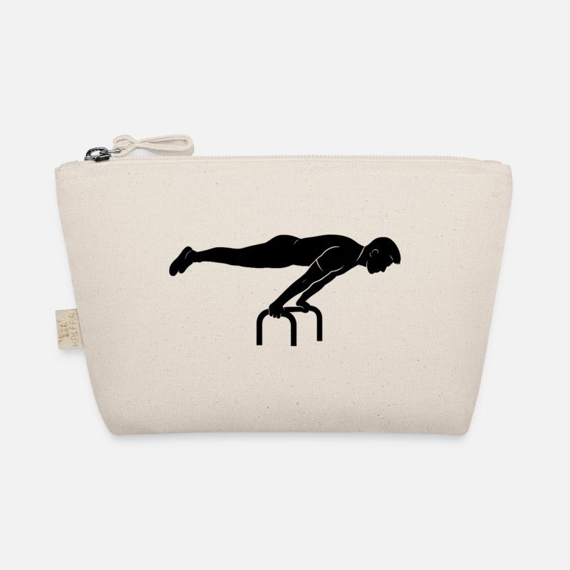 Linear abstraction in contrasting black Organic Pouch