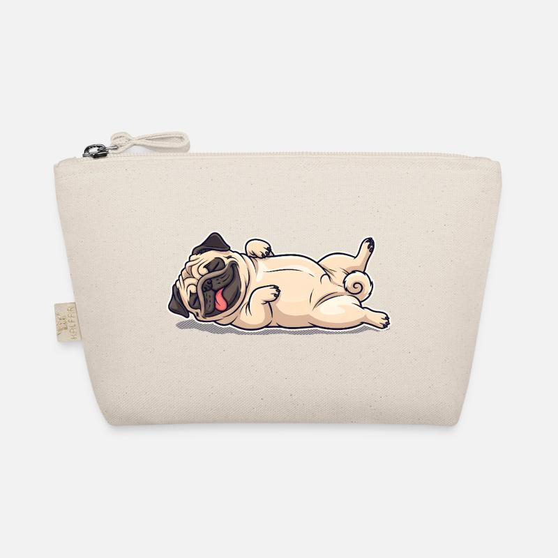  Mops beim chillen - lustiges Comic Hundemotiv - Bio-Täschchen - Natur
