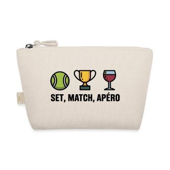 Set, Match, Tennis Humor Aperitif - Organic Pouch - nature - Front