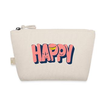 Happy Text with Faces - Organic Pouch - nature - Front