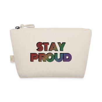 Stay Proud Rainbow Retro Type - Organic Pouch - nature - Front