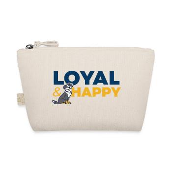 Loyal and Happy Dog Cartoon Logo - Organic Pouch - nature - Front