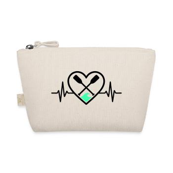 Canoe Kayak Heart Paddle Wave Outdoor Sports - Organic Pouch - nature - Front