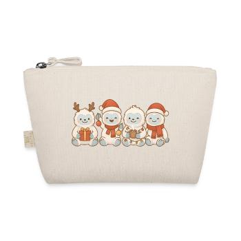 Yetis Kids Boys Girls Christmas Yetis - Organic Pouch - nature - Front