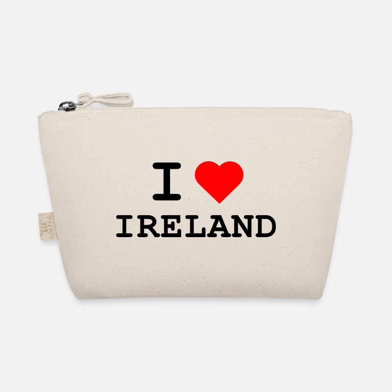 Ich liebe Irland - Design mit rotem Herz - Bio-Täschchen - Natur