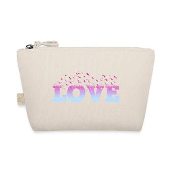 Love Love Heart Birds Romantic I Love You - Organic Pouch - nature - Front