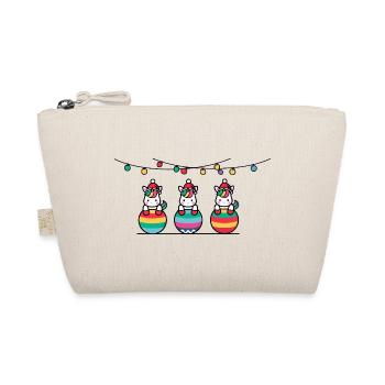 3 Unicorns Christmas Baubles Friends - Organic Pouch - nature - Front