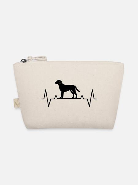 Gift idea dog mom Labrador heartbeat ECG - Organic Pouch - nature - Front