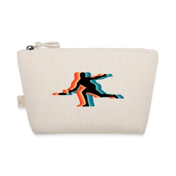 Frisbee Player Retro Silhouette Vintage Flying Dis - Bio-Täschchen - Natur - Vorne