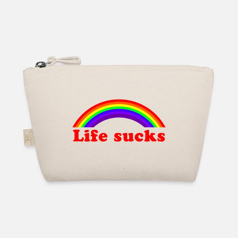 Life Sucks Rainbow - Sarcastic Funny Quote Organic Pouch