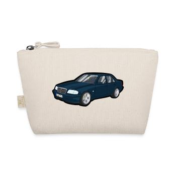 Blauer Oldtimer Cartoon Auto - Bio-Täschchen - Natur - Vorne