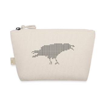 Raven Pixel Dot Silhouette - Organic Pouch - nature - Front