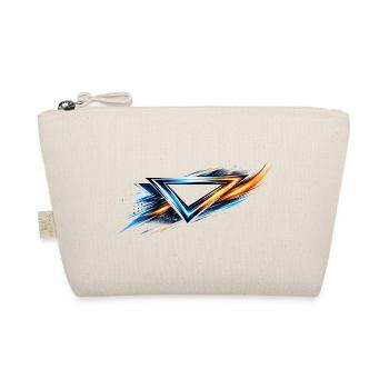 Jersey Design Triangle Blue Orange Sporty Style - Organic Pouch - nature - Front