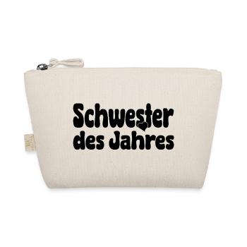 Schwester des Jahres Herz - Bio-Täschchen - Natur - Vorne