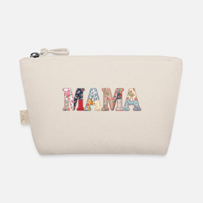 Mama Patchwork Blumen Vintage Muttertag Design Bio-Täschchen