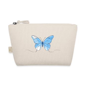 Blue Geometric Butterfly - Organic Pouch - nature - Front