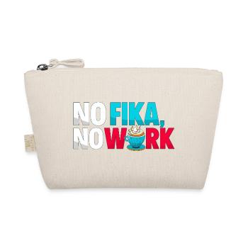 No Fika No Work - Swedish Coffee Break Typography - Organic Pouch - nature - Front