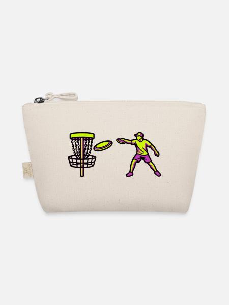 Discgolf Spieler Wurf Grafik - Bio-Täschchen - Natur